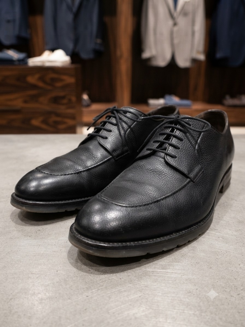 To Boot Black Pebbled Leather Derby Shoes